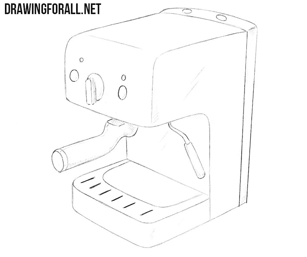 Coffee maker drawing tutorial