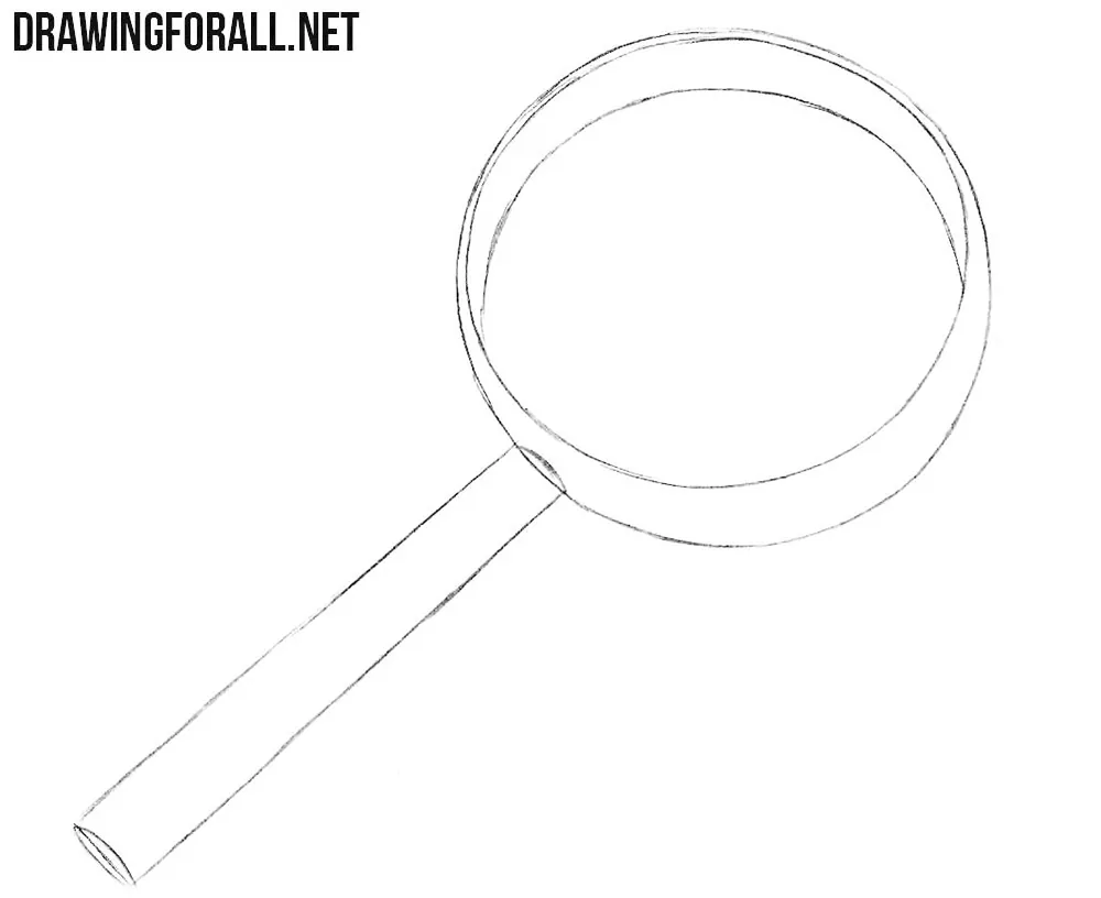 How to draw a magnifier step by step