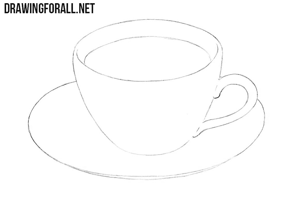 How to draw a cup of coffee step by step