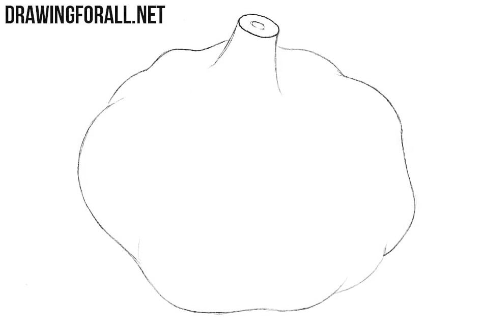 How to draw a garlic easy