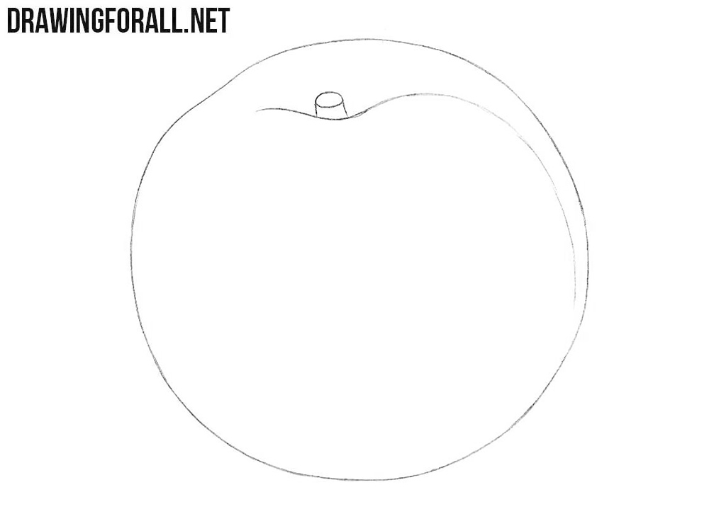 How to draw a nectarine easy