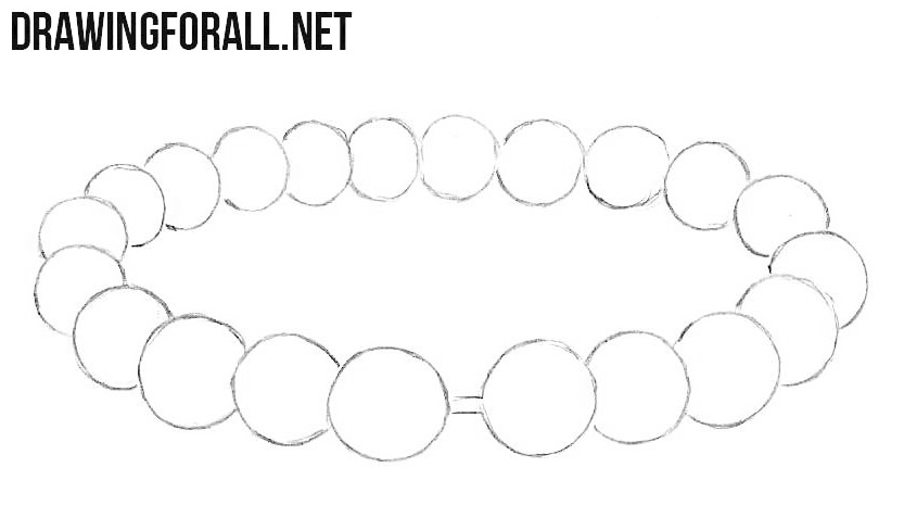 How to draw a pearl bracelet