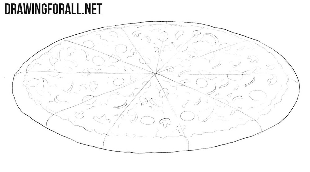How to draw a pizza easy