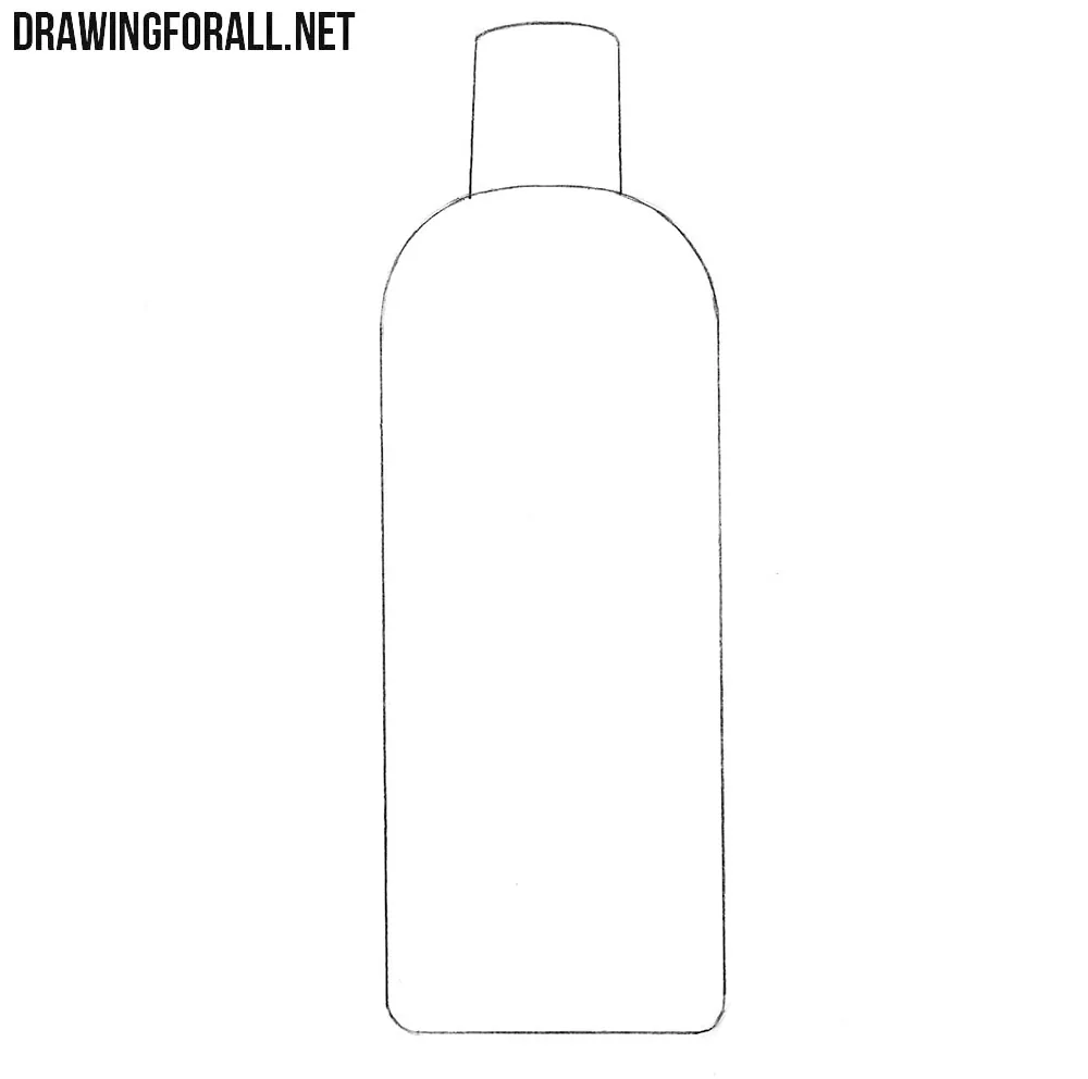 How to draw a shampoo bottle