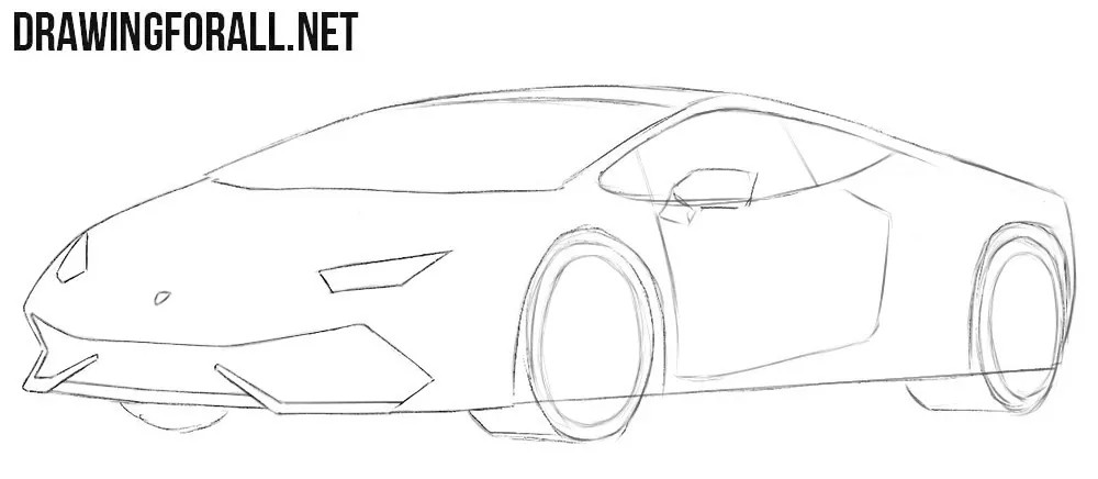 How to draw a basic Lamborghini