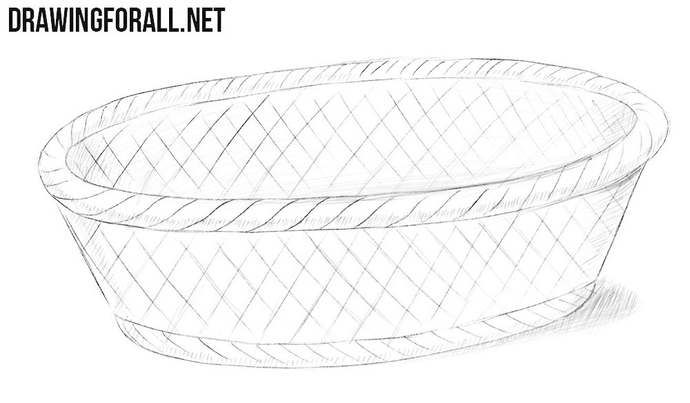 How to draw a bread basket