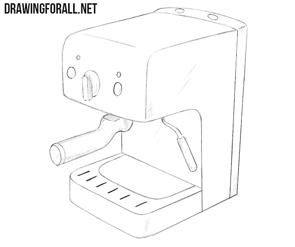 How to draw a coffee maker
