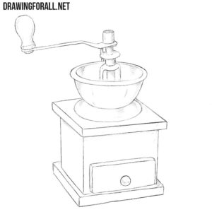 How to draw a coffee grinder
