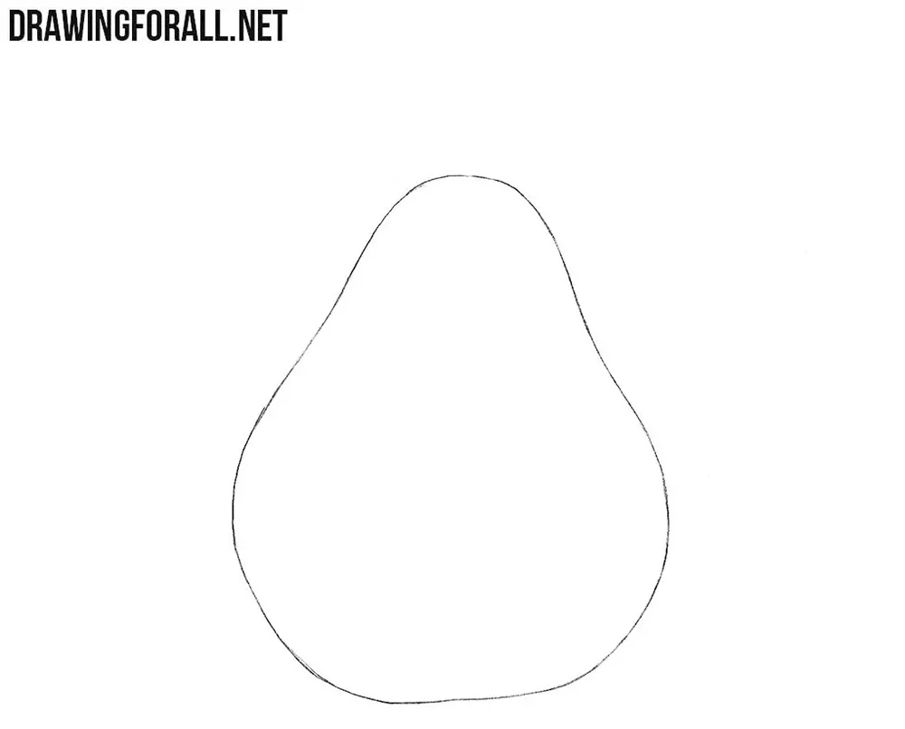 How to draw a pear easy step by step