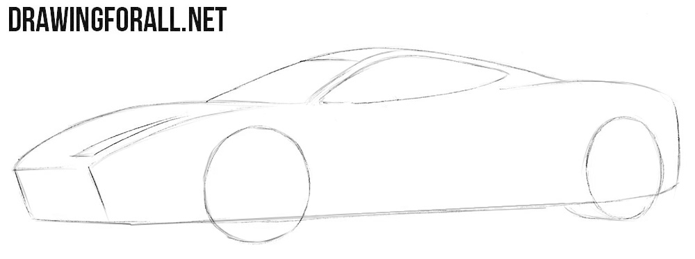 How to draw a supercar step by step