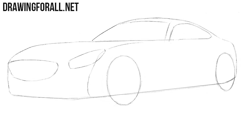 How to draw a Mercedes-Benz for beginners