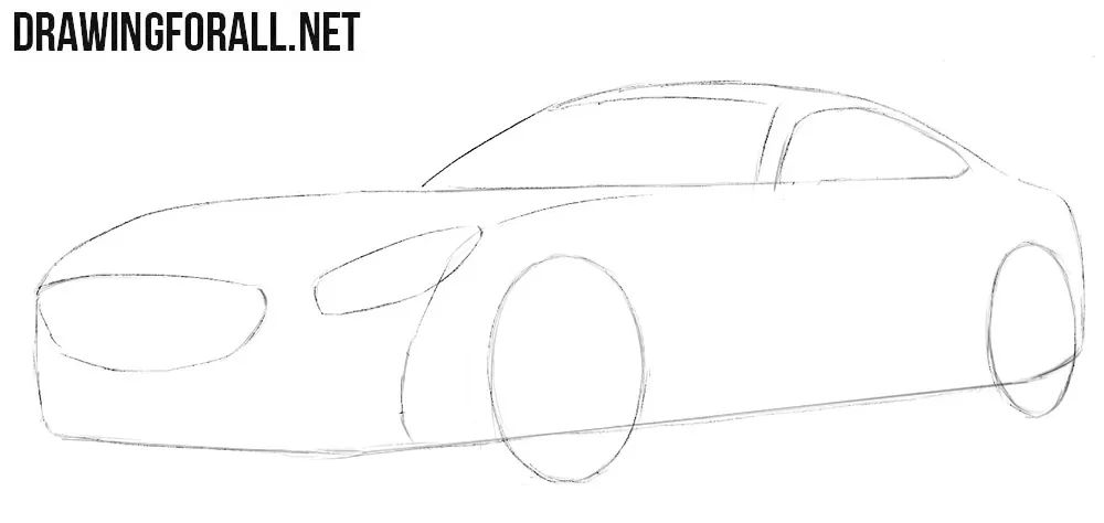 How to draw a Mercedes-Benz for beginners