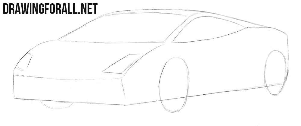 How to draw a car Lamborghini Gallardo