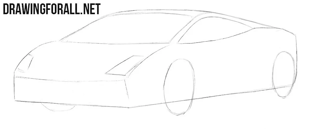 How to draw a car Lamborghini Gallardo