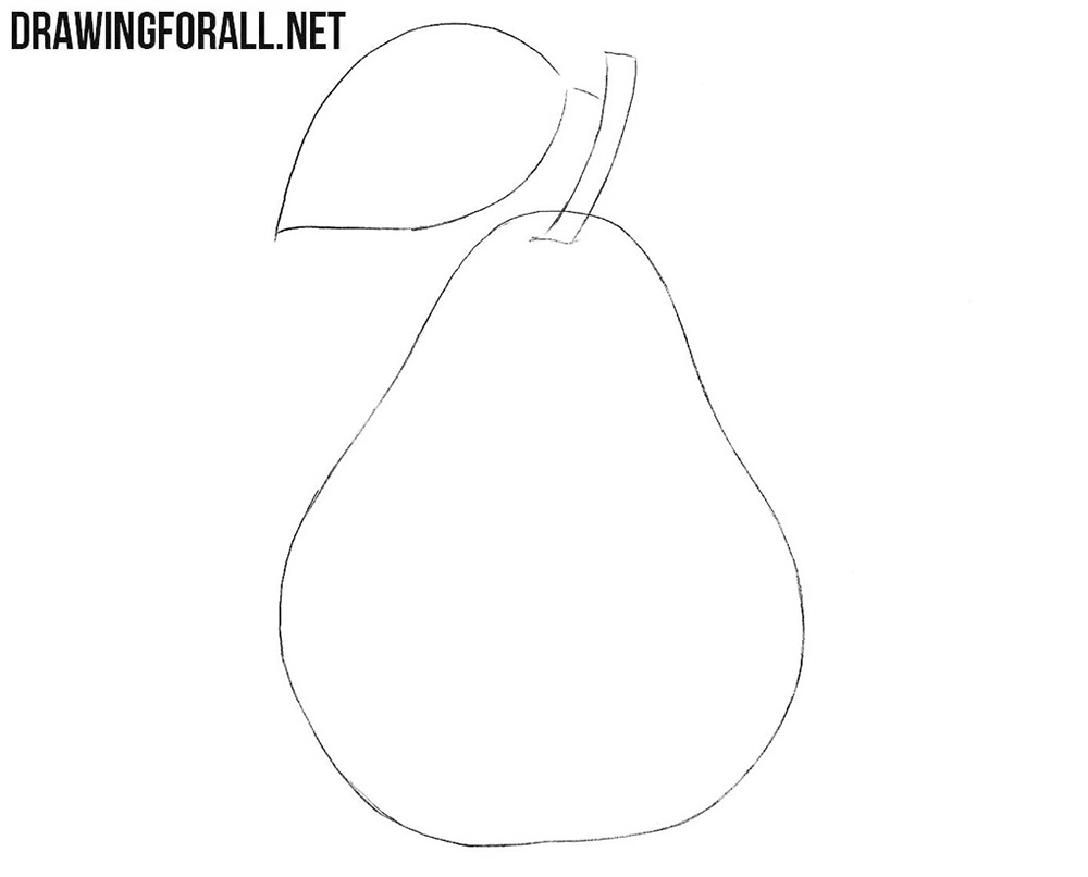 How to draw a pear easy