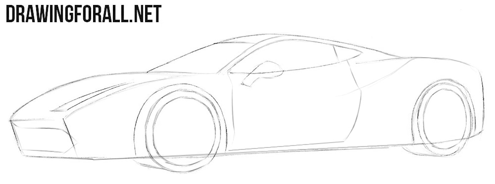 How to draw a Ferrari 488 easy