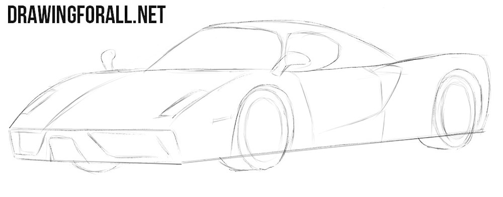 How to draw a Ferrari Enzo easy