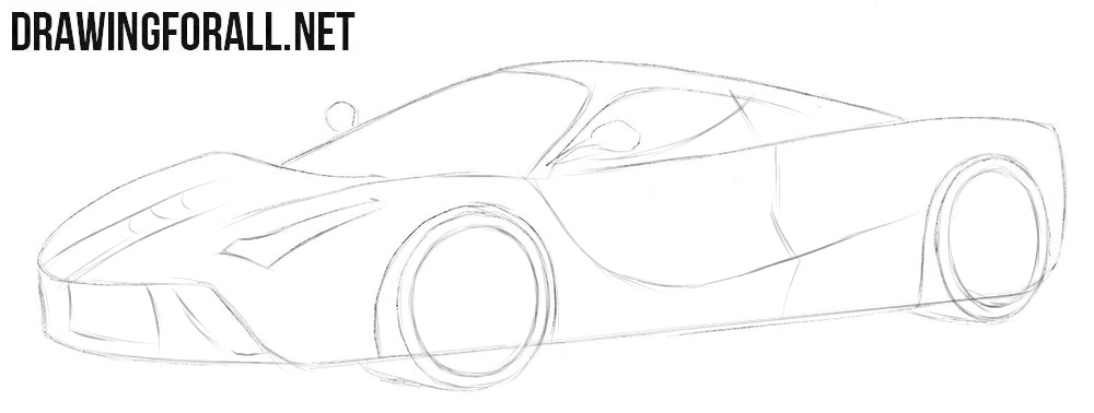 How to draw a Ferrari step by step easy