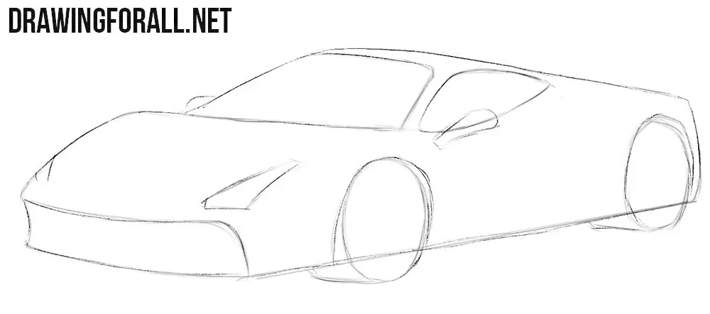 How to draw a Ferrari step by step