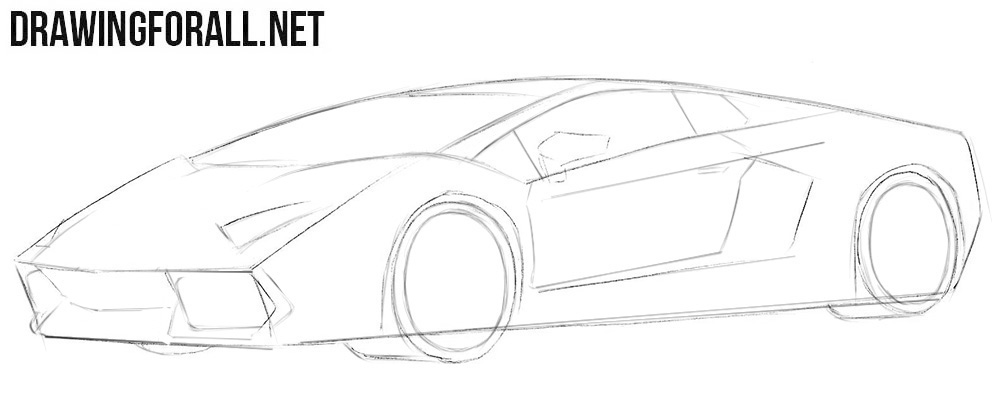 How to draw a Lamborghini Aventador easy