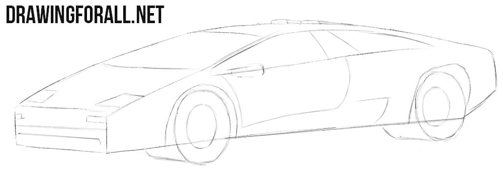 How to draw a Lamborghini Diablo car
