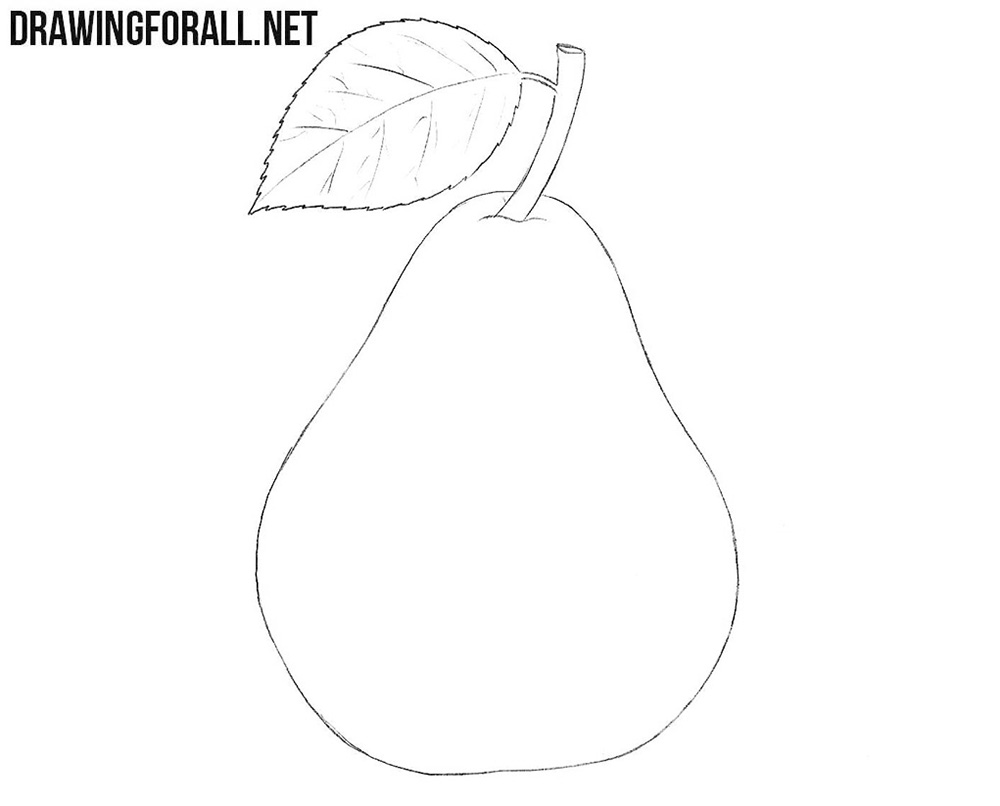 How to draw a pear fruit