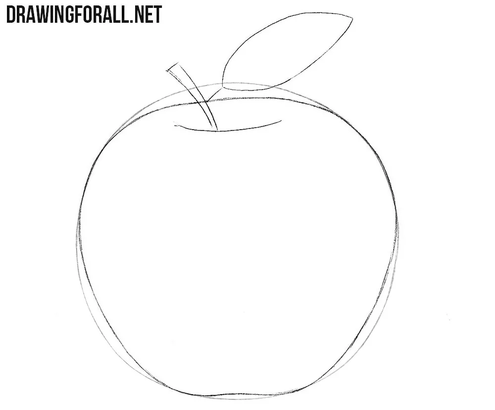How to draw an apple easy