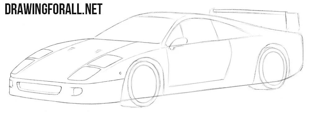 How to draw a Ferrari step by step