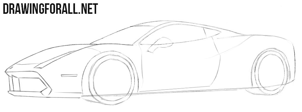 How to draw a Ferrari step by step
