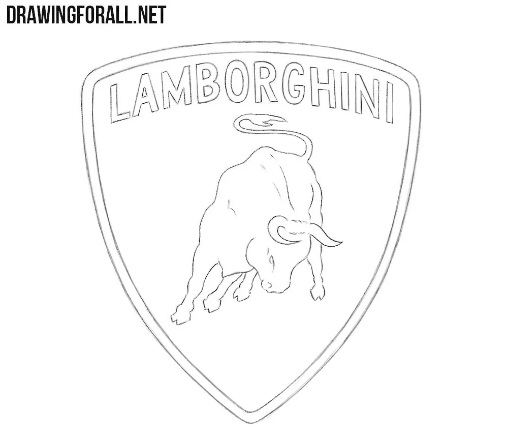 How to draw the Lamborghini logo step by step easy
