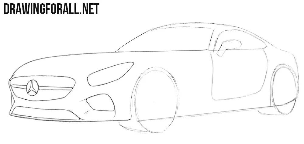 How to draw a Mercedes easy