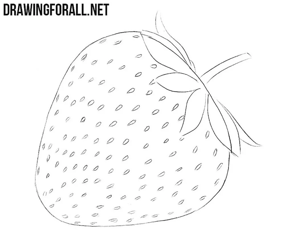 how to draw a strawberry easy