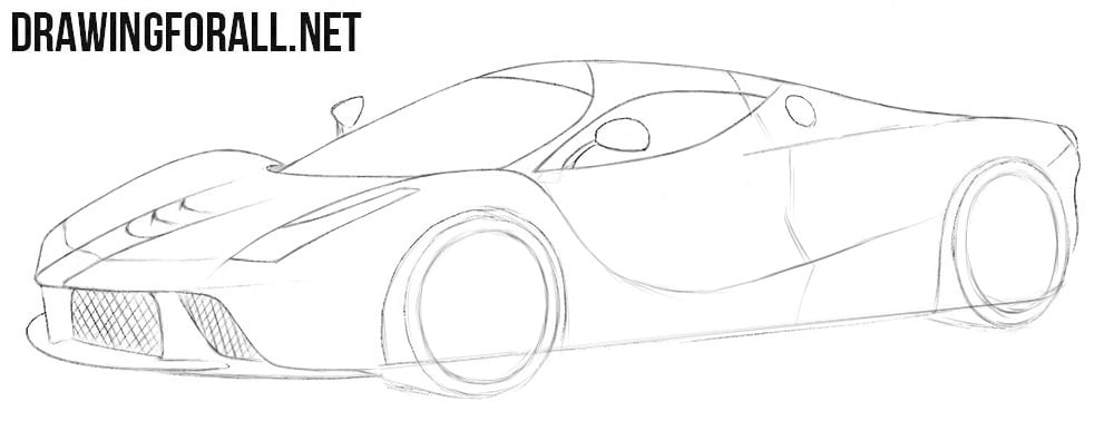 How to draw a Ferrari step by step