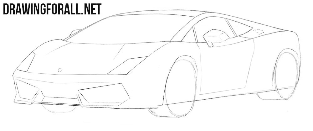 How to draw a Lamborghini Gallardo easy