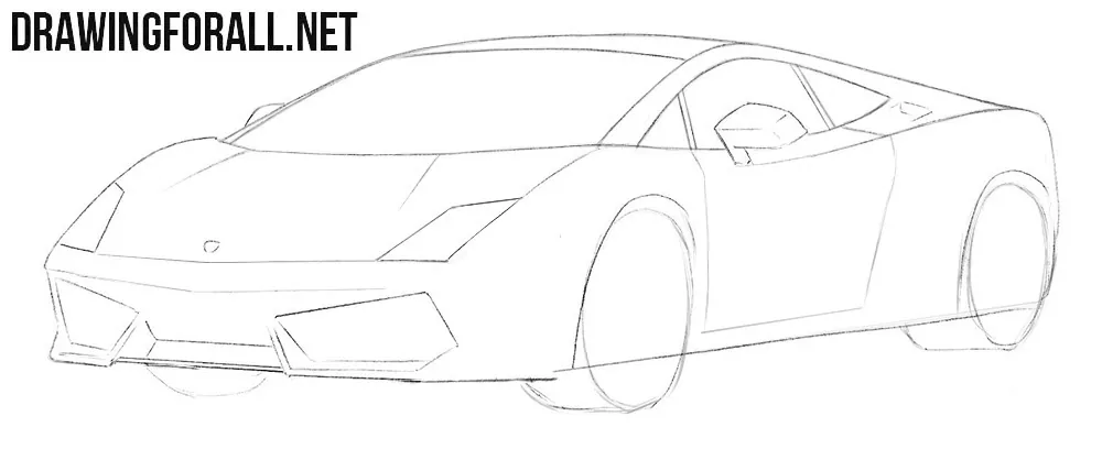 How to draw a Lamborghini Gallardo easy