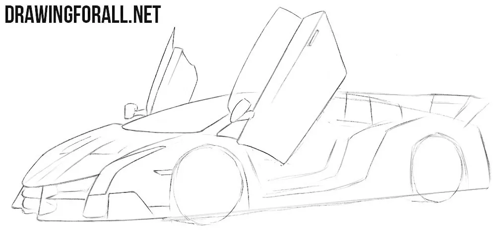 How to draw a Lamborghini Veneno step by step