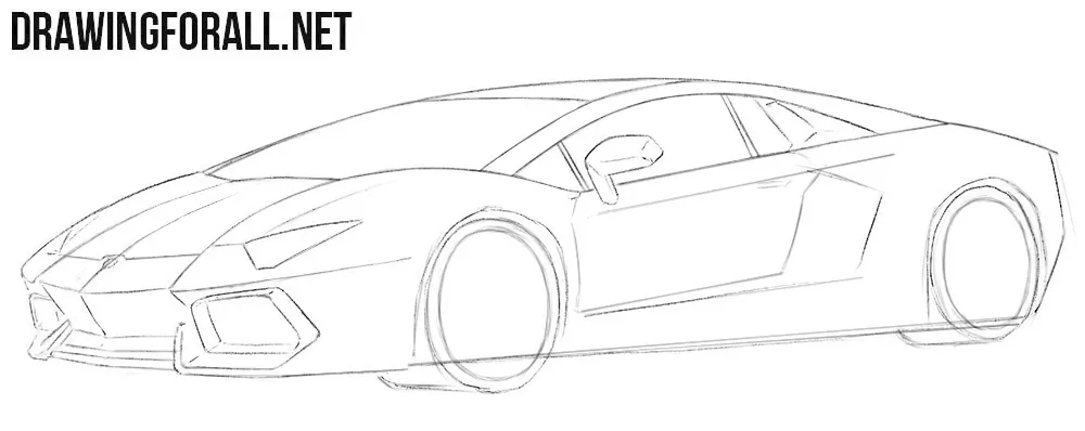 How to draw a car Lamborghini Aventador