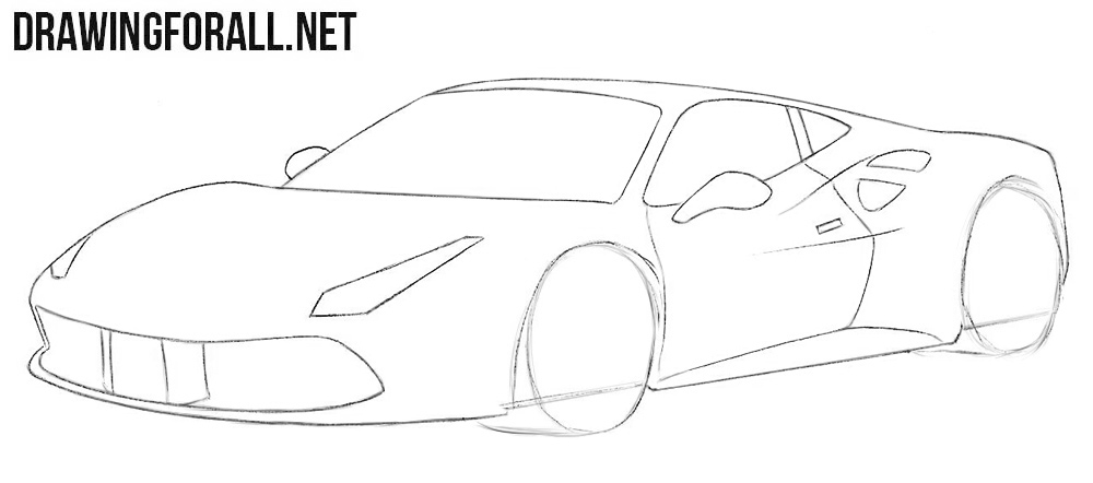 How to draw a Ferrari easy step by step
