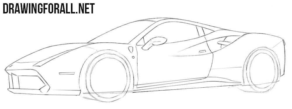 How to draw a Ferrari supercar