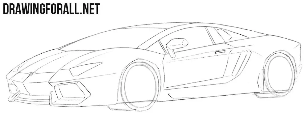 How to draw a Lamborghini Aventador step by step