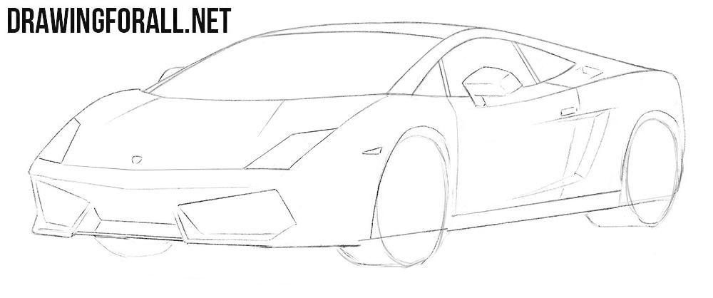 How to draw a Lamborghini Gallardo step by step