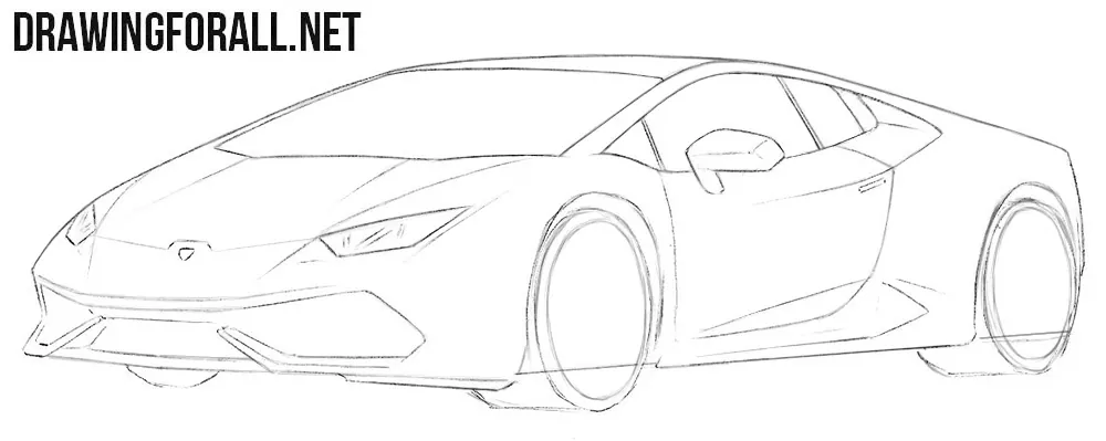 How to draw a Lamborghini step by step