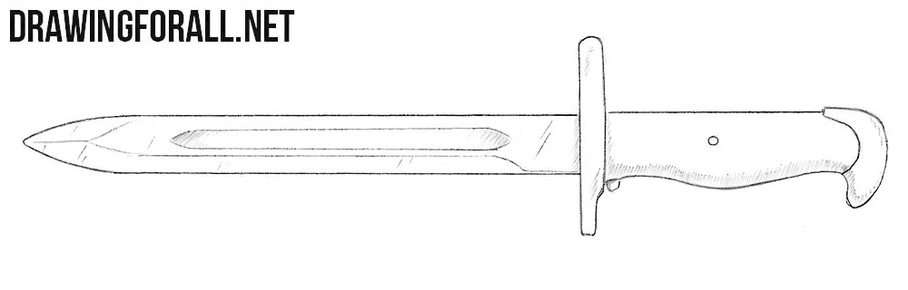 How to draw a bayonet
