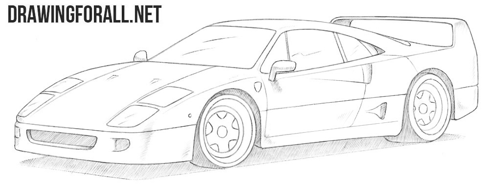 How to draw a Ferrari f40