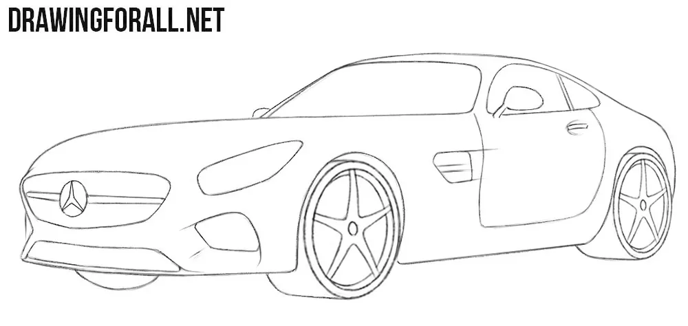 How to draw a Mercedes-Benz easy