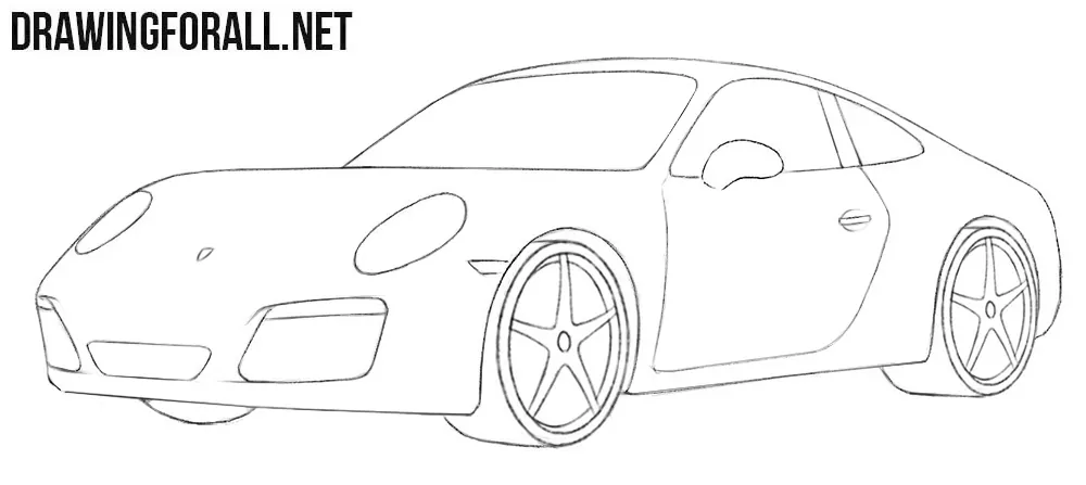 How to draw a Porsche easy