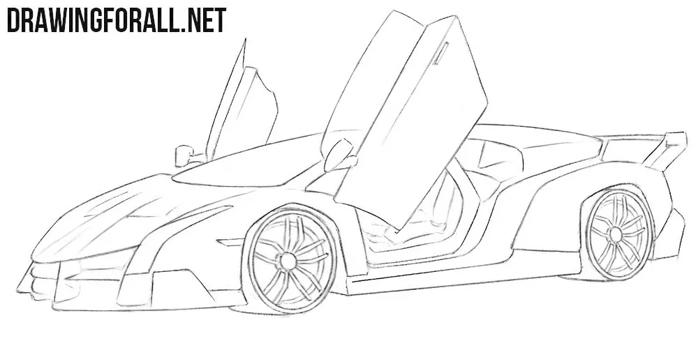 Lamborghini Veneno drawing tutorial