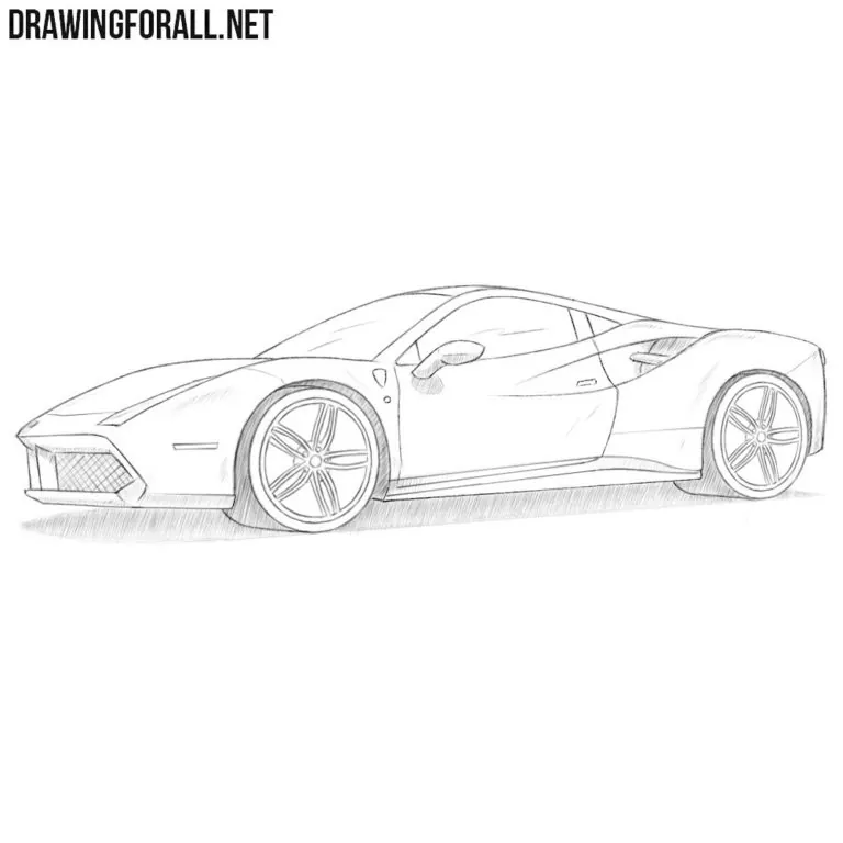 How to draw a Ferrari 488