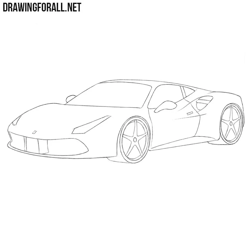 20+ Fantastic Ideas Ferrari Simple Car Sketch Drawing