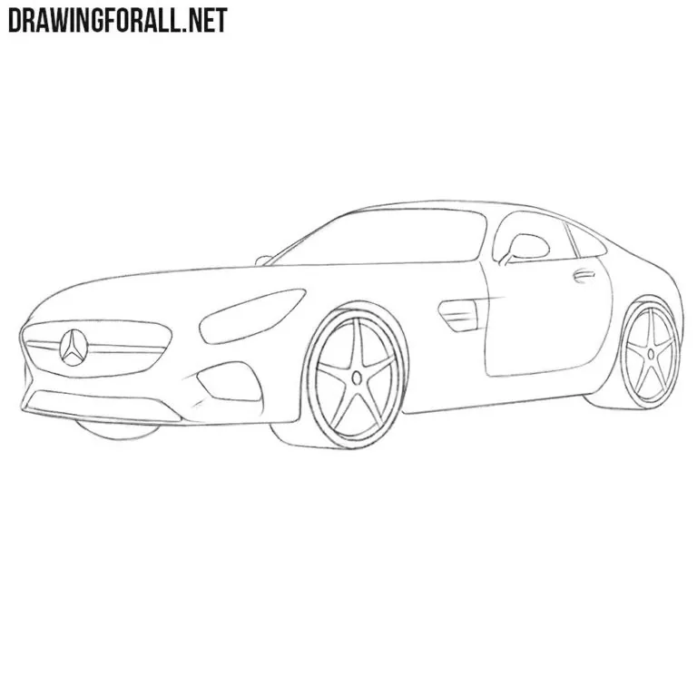 How to draw a Mercedes-Benz easy